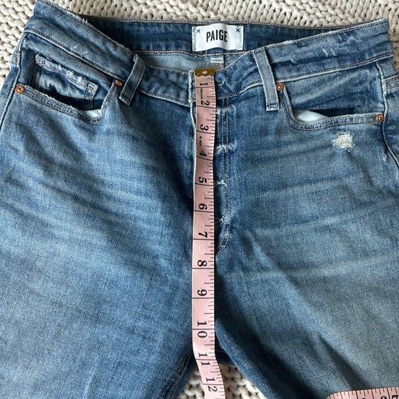 PAIGE Wide Leg DISTRESSED Button Fly High Rise Jeans - Picture 14 of 16